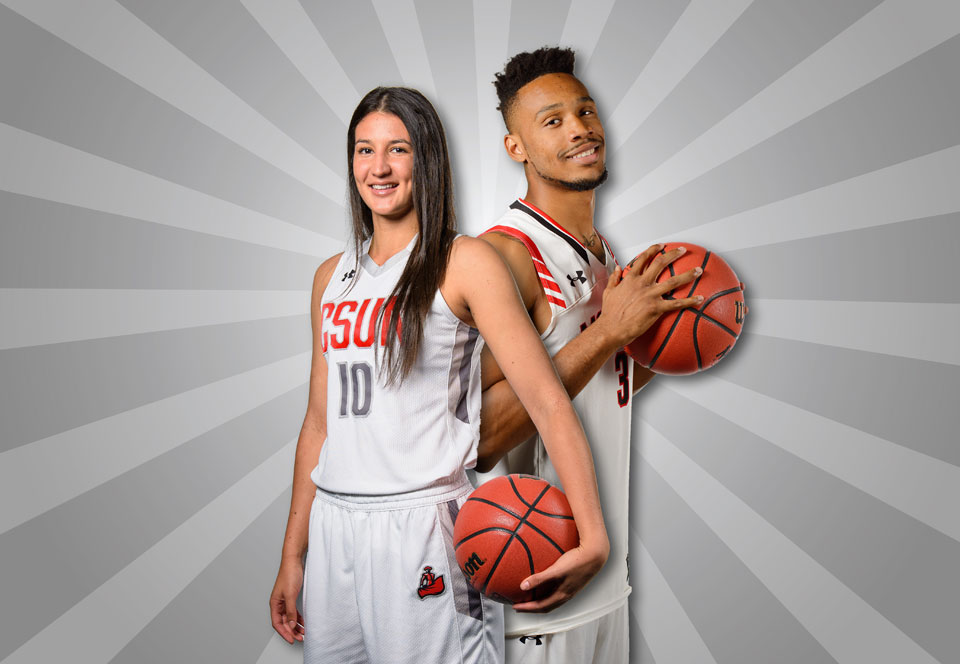 CSUN basketball players Tessa Boagni and Darin Johnson lead their teams in a doubleheader on Dec. 3.