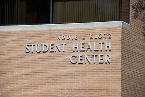Brick building with sign Addie L. Klotz Student Health Center