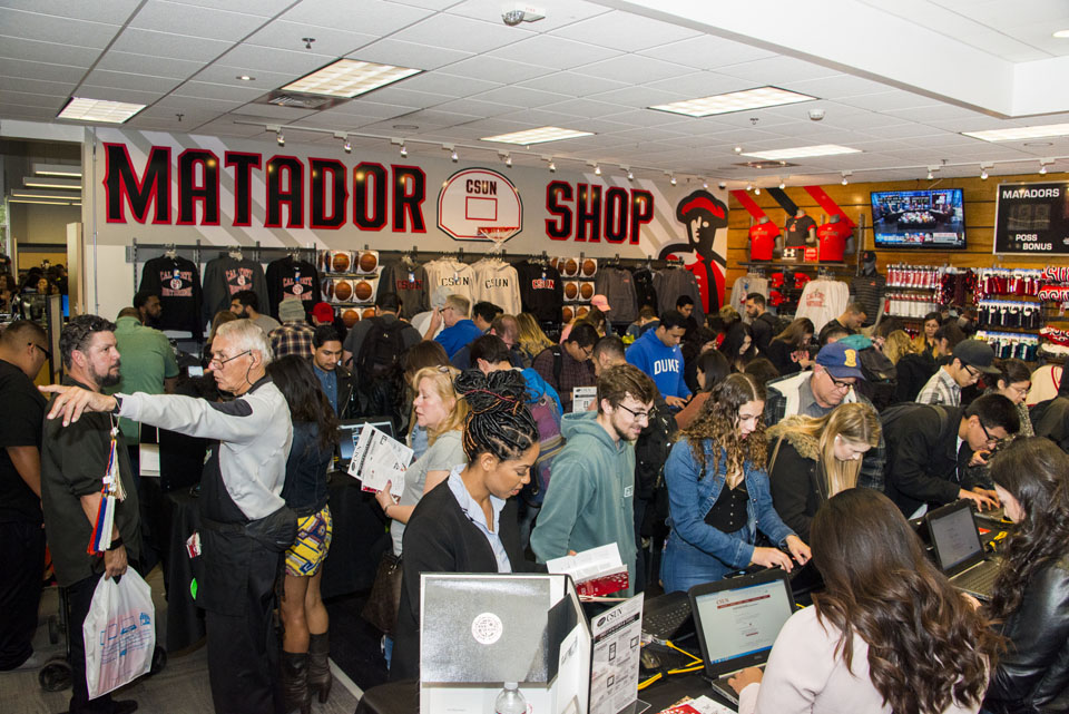 Students at Campus Store during GradFest.