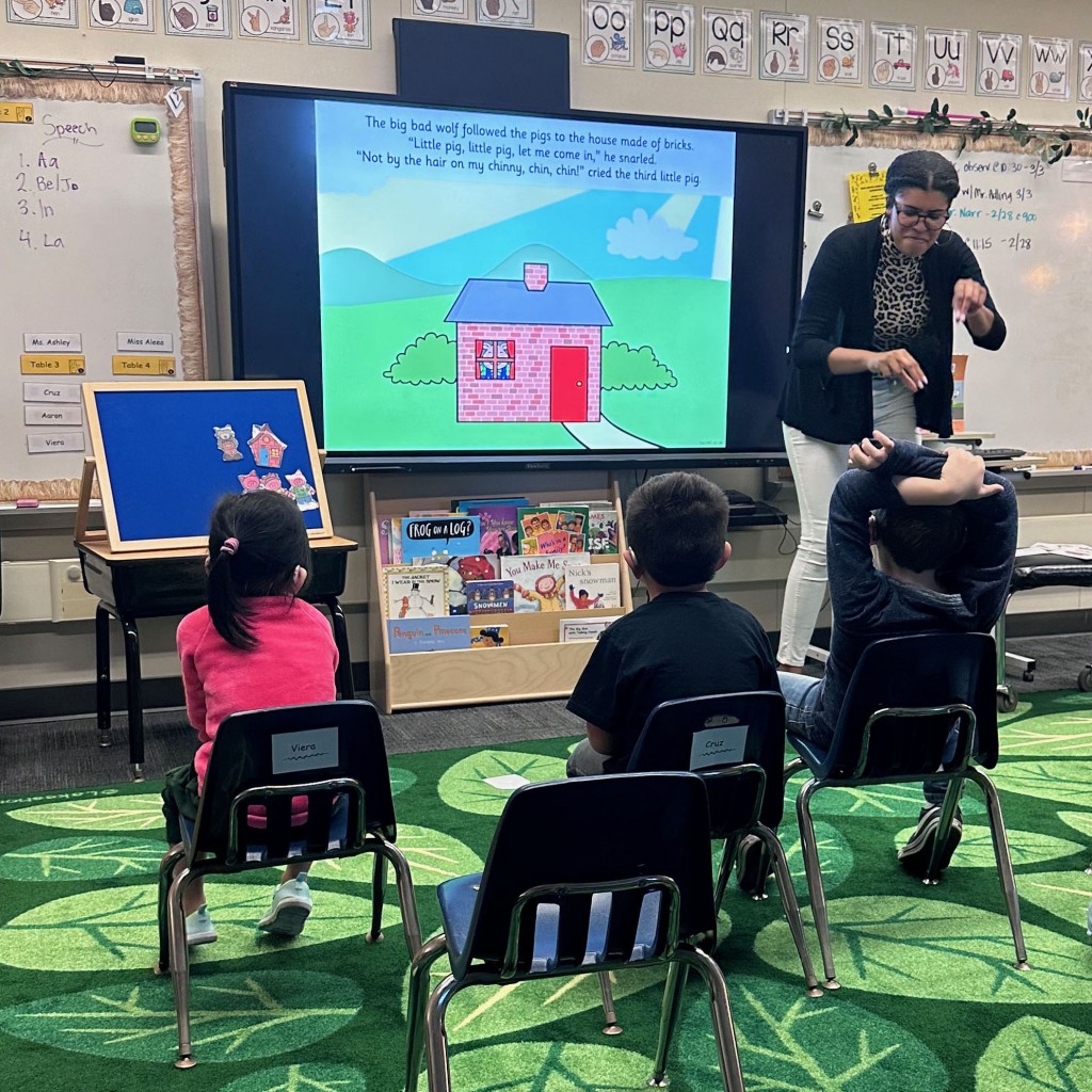 Teacher Aleea Turner in her classroom. CSUN has been awarded $1.25 million grant to support teacher preparation among traditionally underrepresented communities, with a focus on those working with deaf students. Photo courtesy of Rachel Friedman Narr.