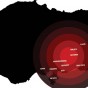 Graphic of Turkey in black with red circle denoting quake