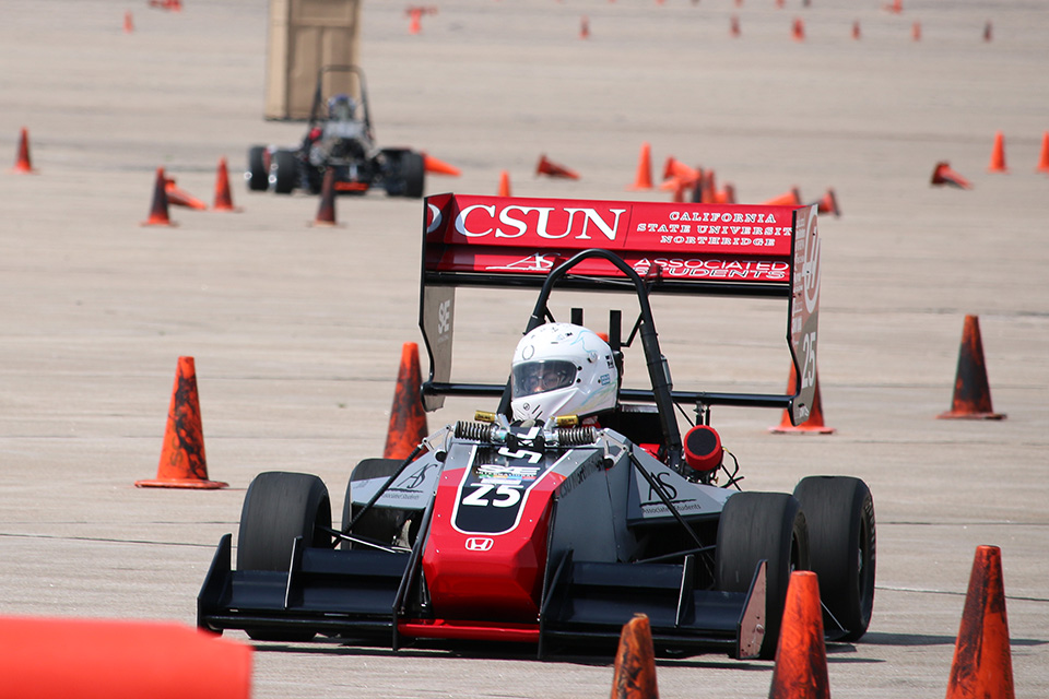 CSUN race car on track