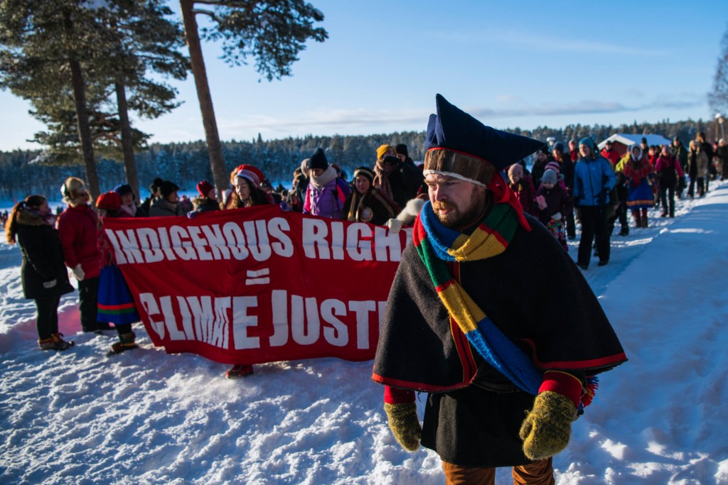 History professor Natale Zappia, director of CSUN’s Institute for Sustainability, is part of an international effort studying Indigenous experiences to find clues for surviving climate change. Image of Sámi protestors is courtesy of Natale Zappia.