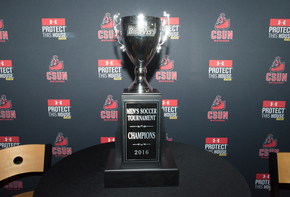 Big West conference tournament championship trophy.