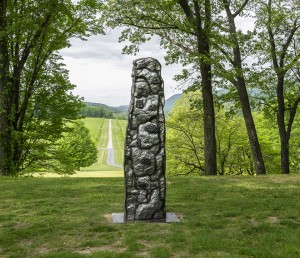  “Stela Z, after Quiriguá, (Contrary Warrior),” another sculpture by Beatriz Cortez on display at the Storm King.