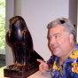 Paul Warshauer with a maltese falcon