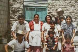 Members of Cortez’s paternal family with Julio, second from top right, held up by his aunt Claudia in the patio of his grandparents' home in Tepexpan, Mexico.