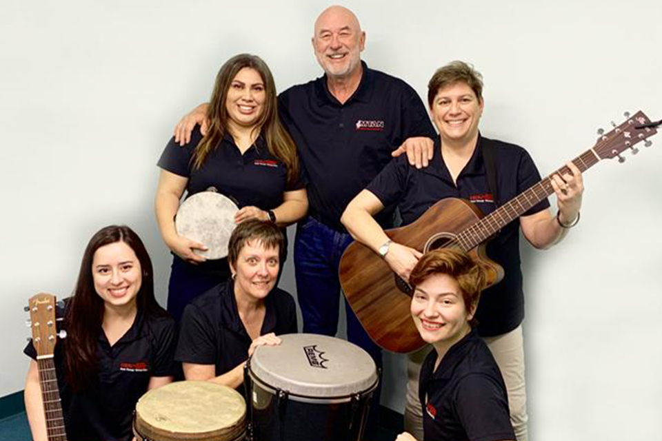 Professor Ron Borczon and the staff of the Music Therapy Wellness Clinic.