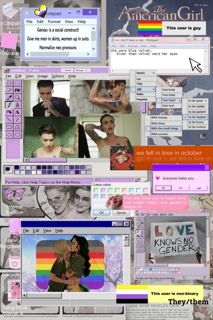 Collage from "Zine 3" in CSUN Queer Studies project.